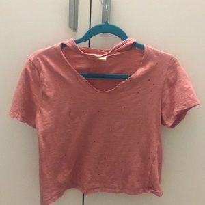 Cut collar shirt